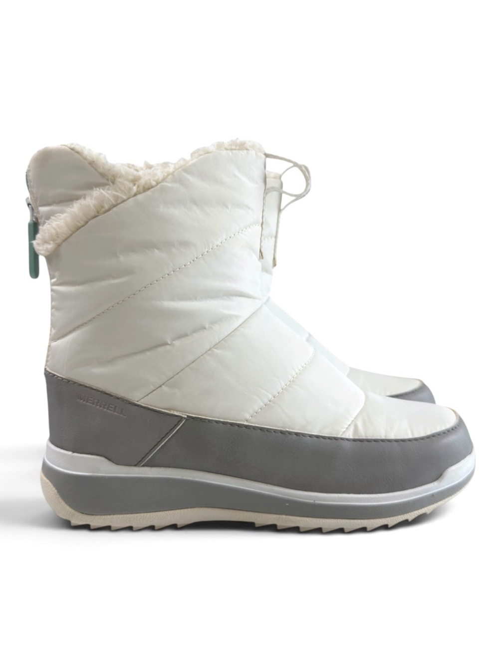 Merrell Snowcreek Sport Mid Zip Polar Boots White/Grey Women’s Size 7.5